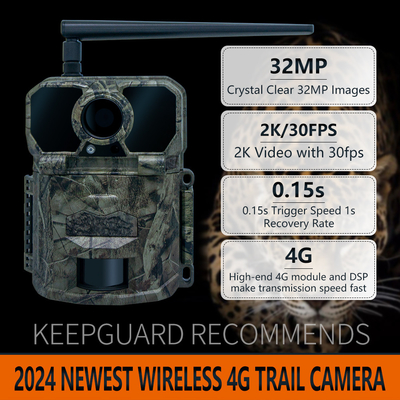 2024 नवीनतम 4G वायरलेस परीक्षण कैमरा KW896 30MP 0.15s ट्रिगर गति 100 फीट रात रेंज जलरोधक IP65 शिकार कैमरा