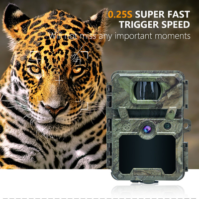 शिकार कैमरा KW571 के साथ 30MP 1080P जलरोधक IP67 0.25s ट्रिगर जंगली जानवरों के शिकार के लिए 512GB तक भंडारण के लिए