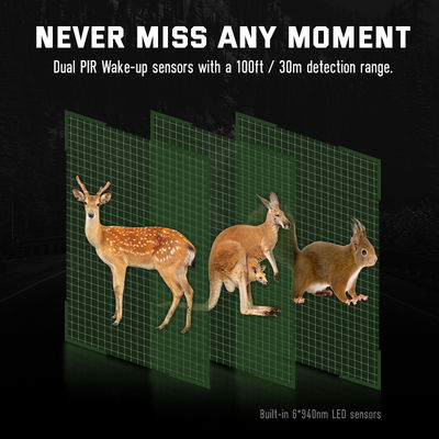 32MP ड्यूल लेंस HD हंटिंग कैमरा 4K गेम नो ग्लो वाइल्डलाइफ कैमरा