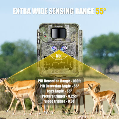 IP66 वाटरप्रूफिंग वन्यजीव अवलोकन और सुरक्षा के लिए 24 इंच स्क्रीन इन्फ्रारेड नाइट विजन के साथ शिकार कैमरा