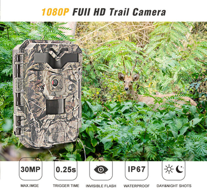 30MP 1080P HD हंटिंग वाइल्डलाइफ ट्रेल कैमरा नो ग्लो इन्फ्रारेड LED