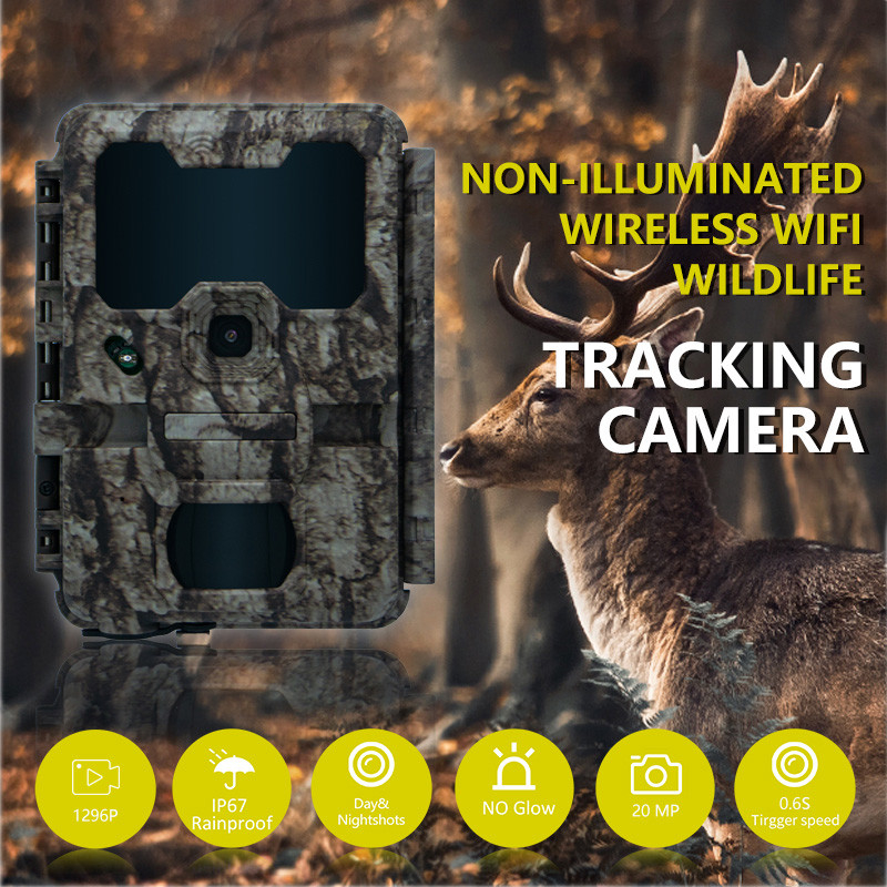 KW865 WIFI छिपा हुआ कैमरा जलरोधक IP67 20MP 0.6s ट्रिगर गति 512GB तक भंडारण रात दृष्टि निशान कैमरा