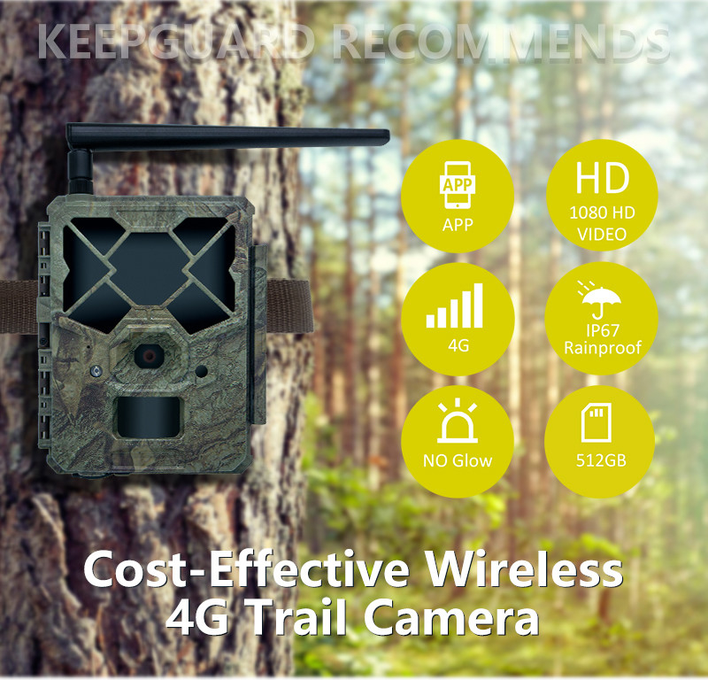 गेम एंड ट्रेल कैमरा 4G KW886 एंटीना के साथ लागत प्रभावी शिकार कैमरा 24MP 1080P नाइट विजन 0.1s रिस्पांस टाइम गेम कैमरा