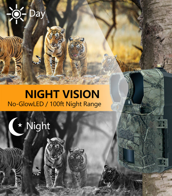 नाइट इमेज वायरलेस ट्रेल कैमरा जिसमें CAMO डिज़ाइन और 64GB तक SD कार्ड सपोर्ट है, वन्यजीव अवलोकन के लिए बिल्कुल उपयुक्त है